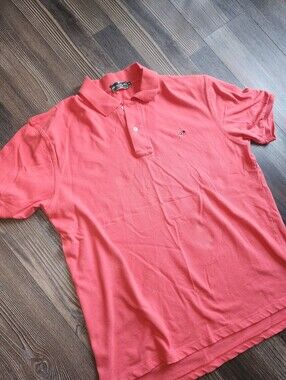 Men's Southern Point Co. SS Polo Shirt XL Coral Orange The Hadley Shirt Cotton